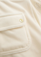 Juicy Couture Del Ray Logo-embroidered Velour Sweatpants Cream