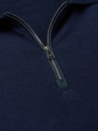 Belstaff - Slim-Fit Padded Shell-Trimmed Merino Wool Half-Zip Polo Shirt - Blue