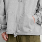 Anglan Men's Double Valley Tuck Sweat Hoodie in Melange Grey