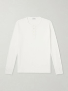 Burberry - Logo-Embroidered Ribbed Cotton-Blend Jersey T-Shirt - White