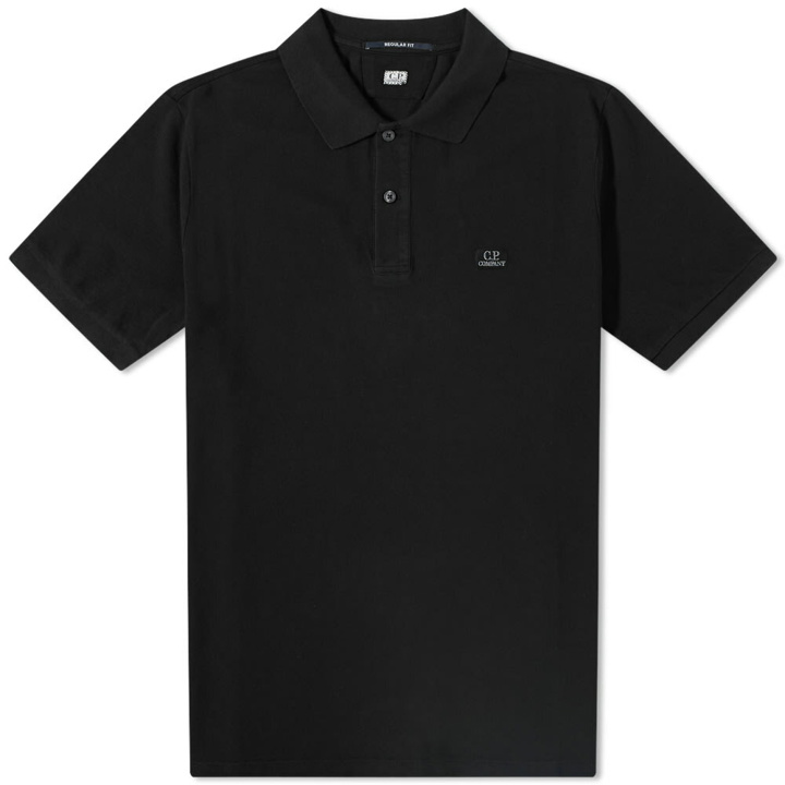 Photo: C.P. Company Men's Patch Logo Polo Shirt in Black