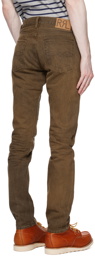 RRL Brown Distressed Jeans