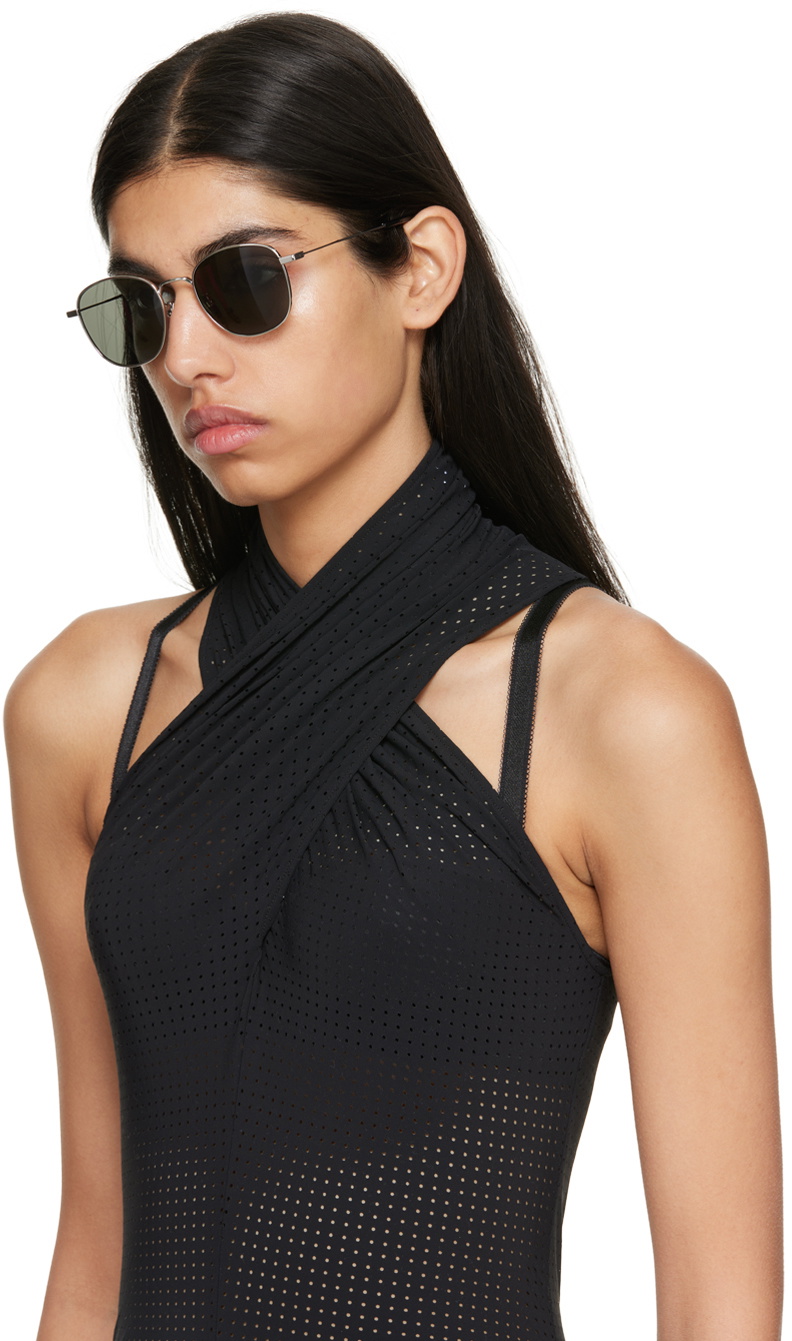 Saint Laurent Silver Metal Sunglasses