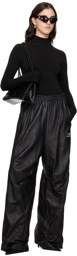 Balenciaga Black 3B Sports Icon Leather Track Pants