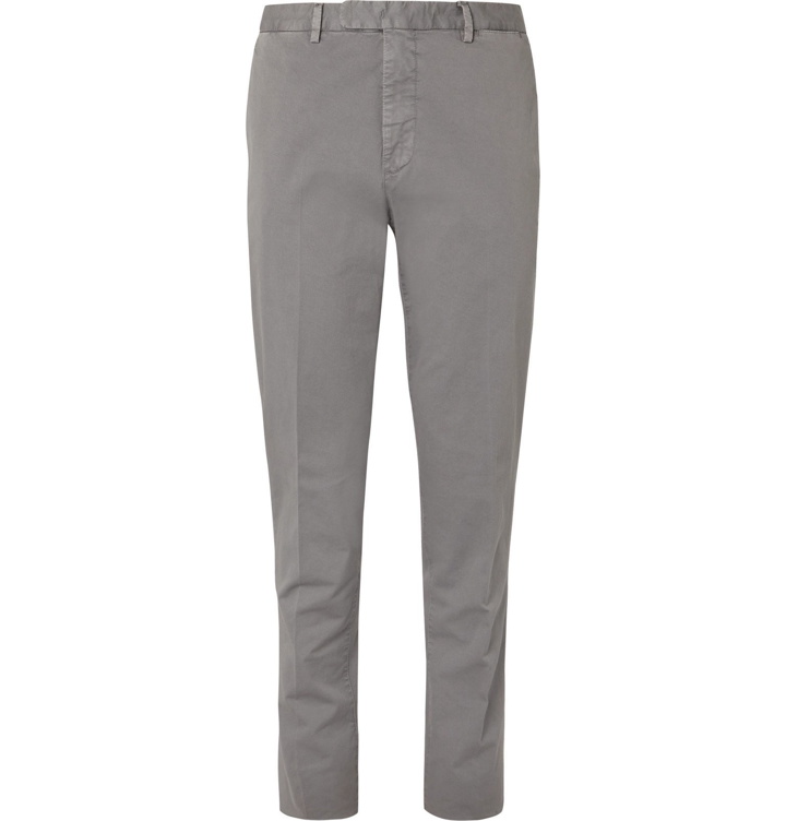 Photo: Boglioli - Grey Slim-Fit Stretch-Cotton Twill Suit Trousers - Gray