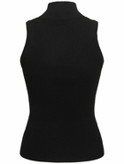 MSGM Viscose Blend Knit Turtleneck Top