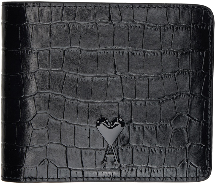 Photo: AMI Alexandre Mattiussi Black Croc-Embossed Wallet