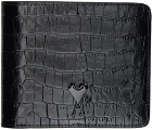 AMI Alexandre Mattiussi Black Croc-Embossed Wallet