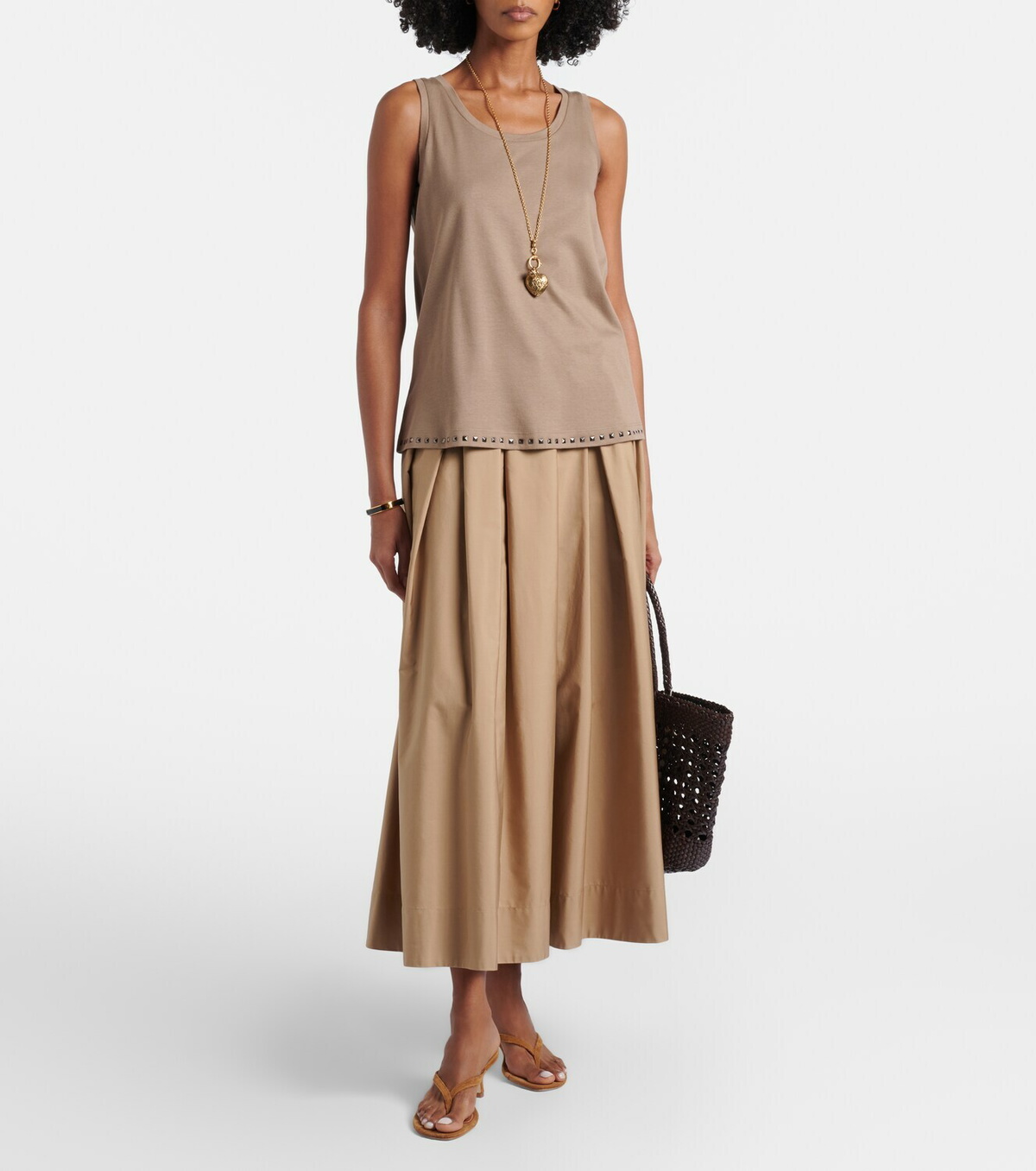 'S Max Mara Furetto embellished cotton-blend tank top
