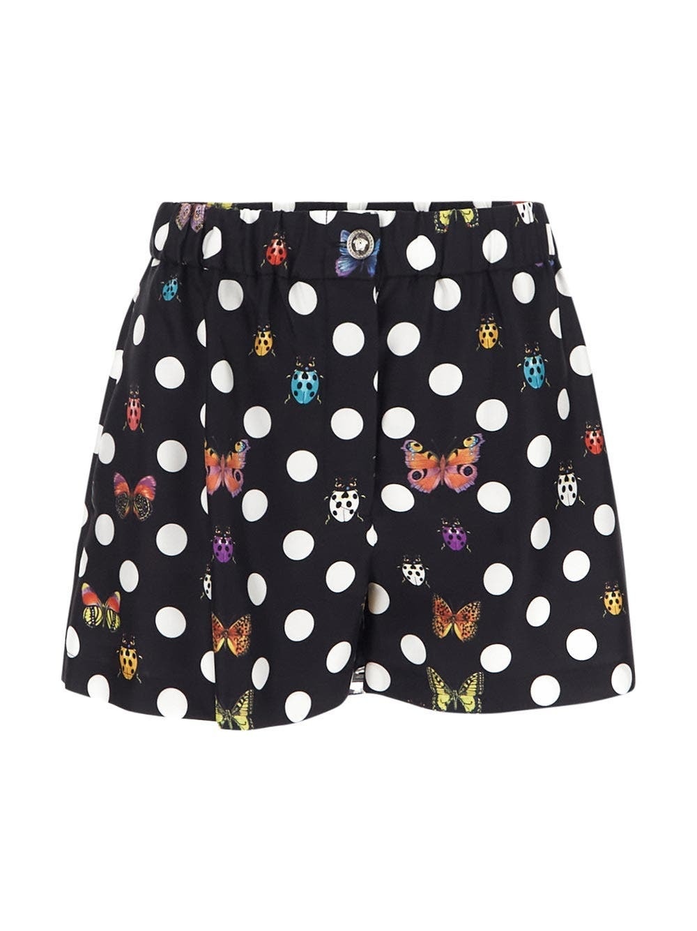 Photo: Versace Polka Dots & Ladybugs Print Silk Shorts