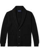 Thom Sweeney - Shawl-Collar Ribbed Merino Wool Cardigan - Black