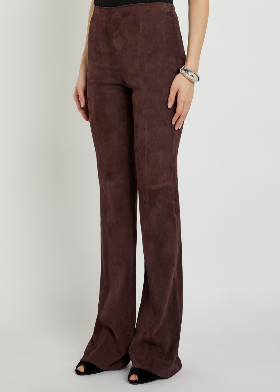 Stouls Gege Flared-leg Suede Leggings Black