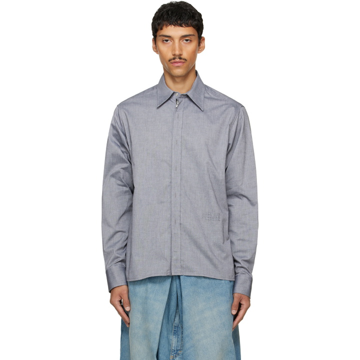 Photo: MM6 Maison Margiela Gray Long-Sleeved Shirt