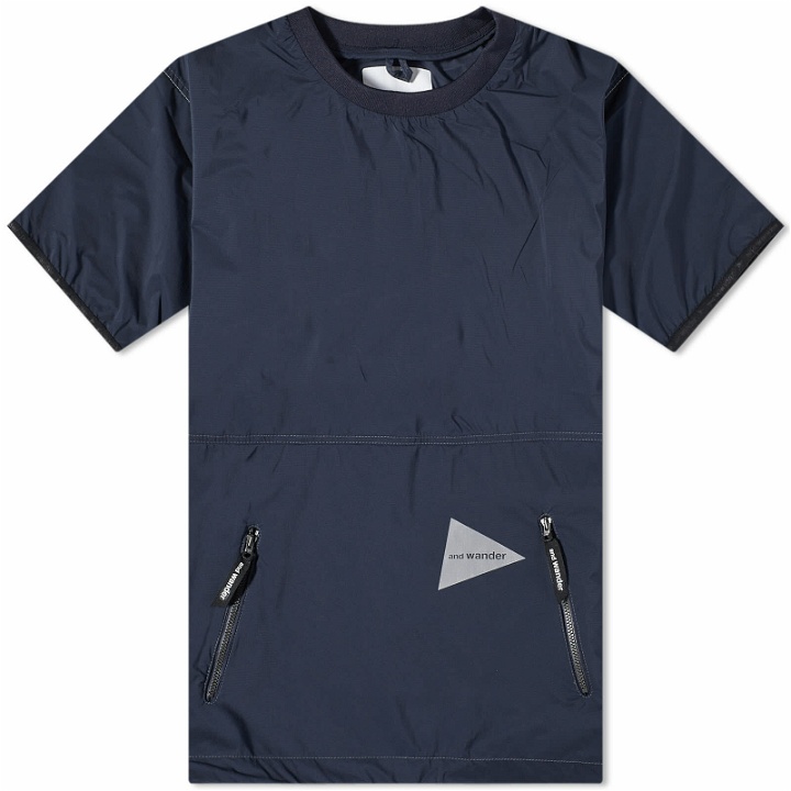 Photo: And Wander Men's Pertex Wind T-Shirt in Navy
