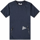 And Wander Men's Pertex Wind T-Shirt in Navy