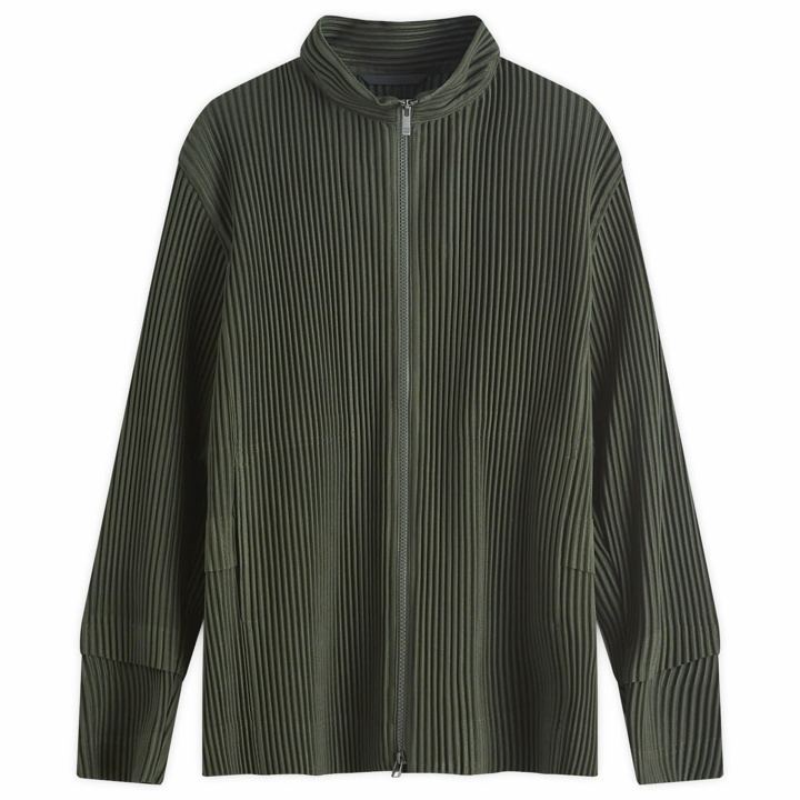 Photo: Homme Plissé Issey Miyake Men's Pleated Track Jacket in Deep Green