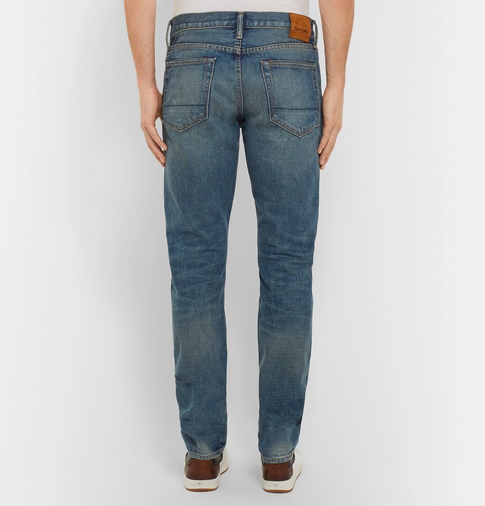TOM FORD - Slim-Fit Selvedge Denim Jeans - Men - Blue TOM FORD