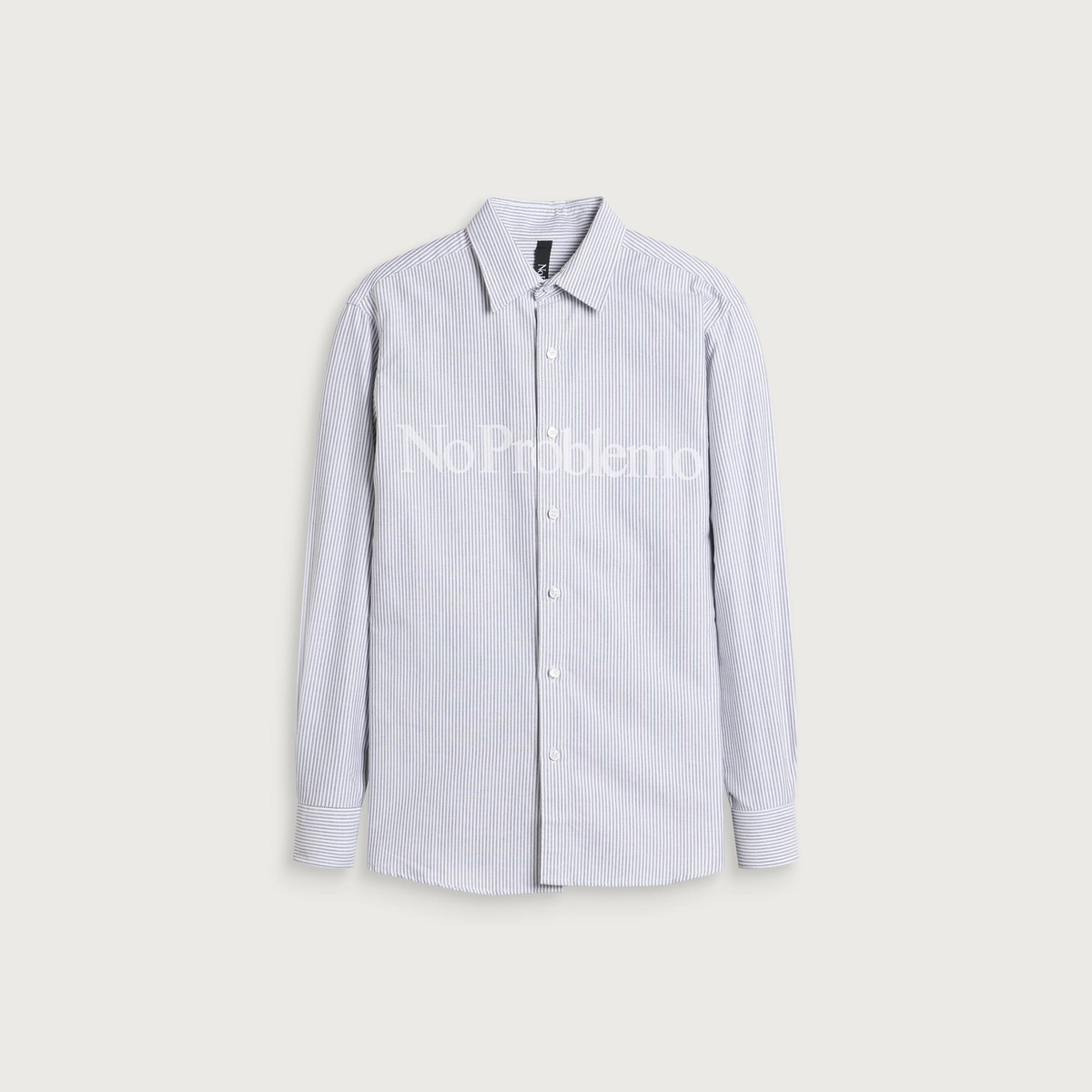 No Problemo Men's Oxford Stripe LS Shirt in Grey