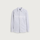 No Problemo Men's Oxford Stripe LS Shirt in Grey
