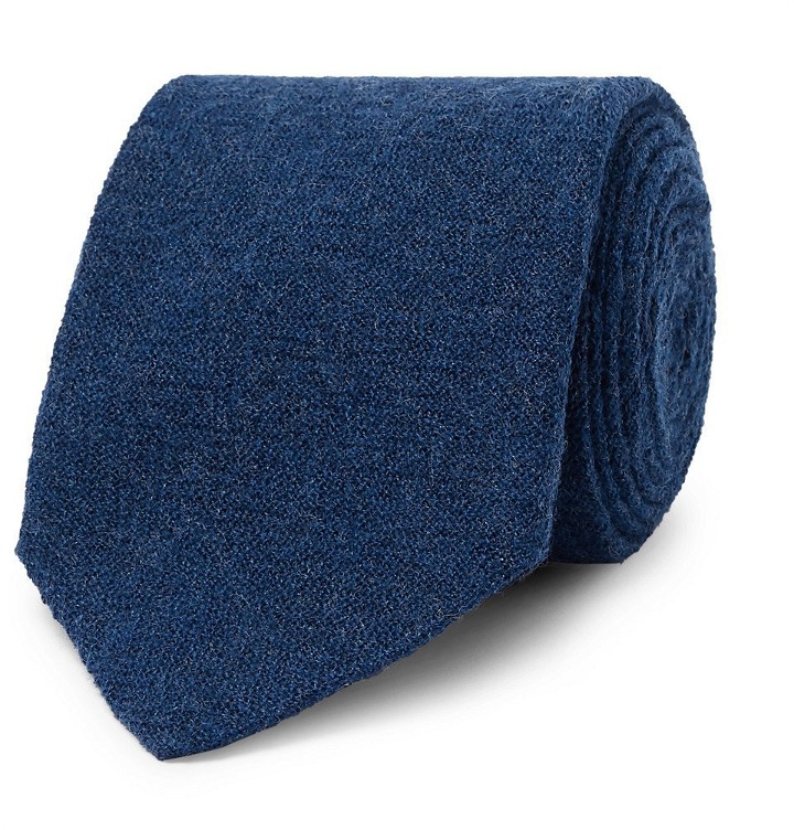 Photo: Lardini - 8cm Wool-Flannel Tie - Blue