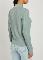 Blaze Milano Alegria Cable-knit Silk-blend Polo top Blue