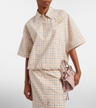 Prada Checked cotton poplin top