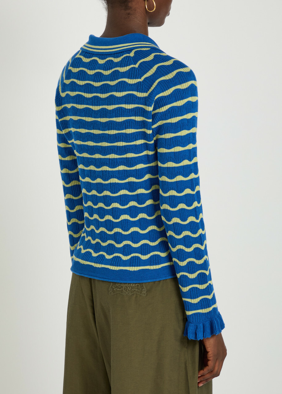 Damson Madder Silvia Cotton and Wool-blend Jumper Blue