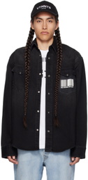VTMNTS Black Barcode Denim Shirt