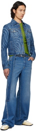 Jean Paul Gaultier Blue Spiral Denim Jacket