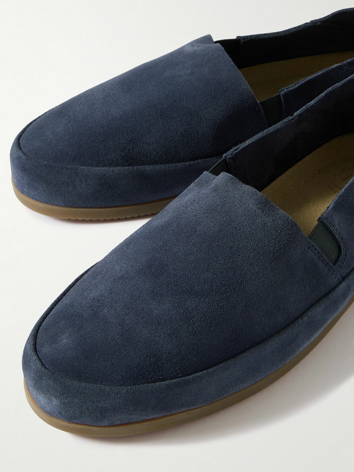 Mulo - Collapsible-Heel Suede Loafers - Blue