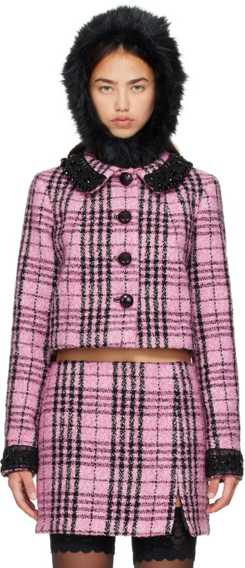 Photo: Anna Sui Pink Plaid Beaded Jacket