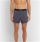 TOM FORD - Grosgrain-Trimmed Cotton Boxer Shorts - Gray