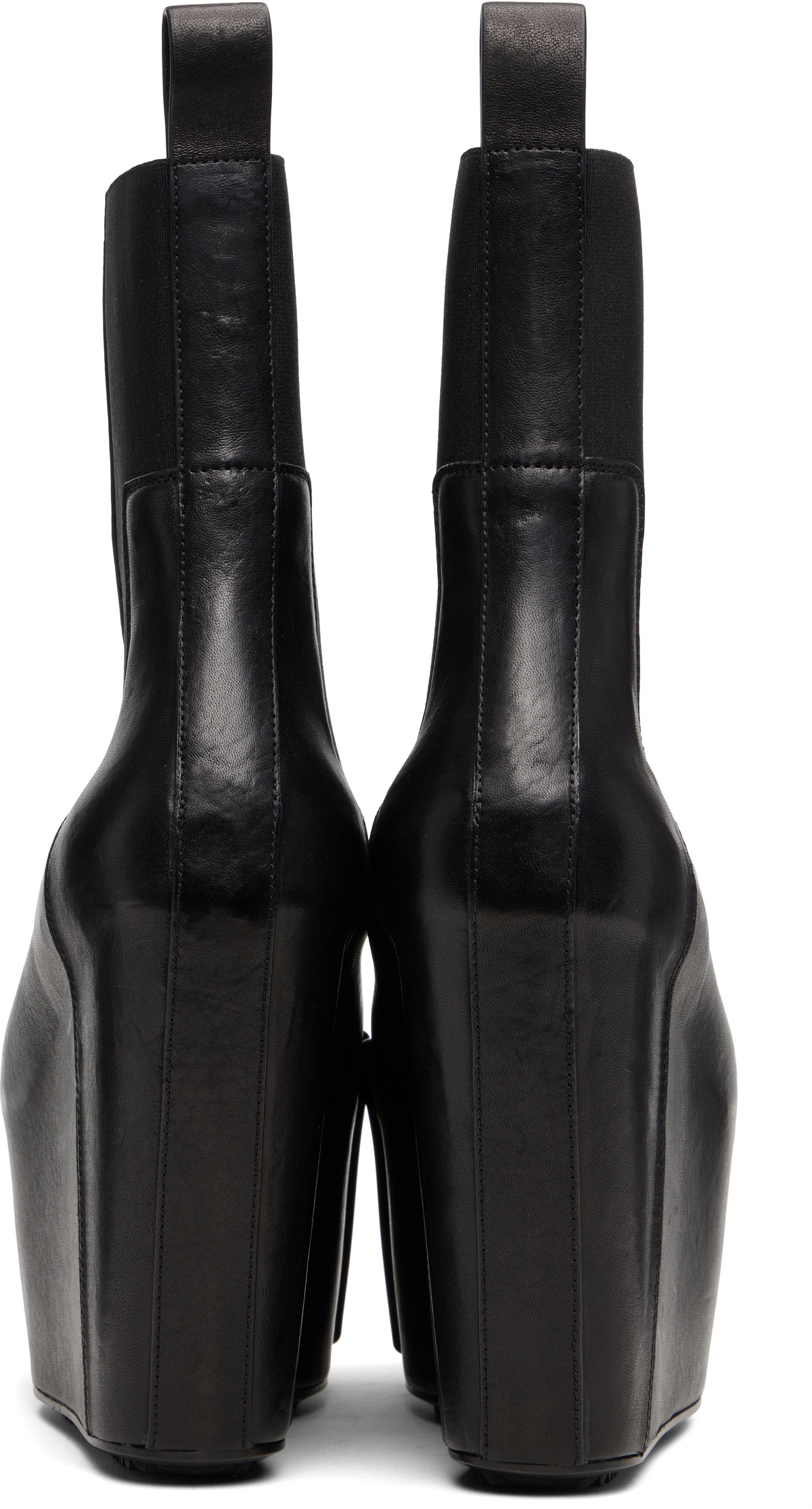 靴 GRILLED WEDGE BEATLE BLACK 42 RU01E5848 Rick Owens Black Grilled Wedge Beatle Chelsea Boots Rick Owens