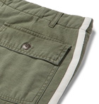 Greg Lauren - Baker 50/50 Slim-Fit Grosgrain-Trimmed Cotton-Blend and Jersey Sweatpants - Green