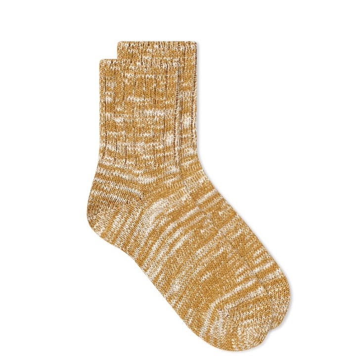 Photo: RoToTo Low Gauge Slub Ankle Sock in Mustard