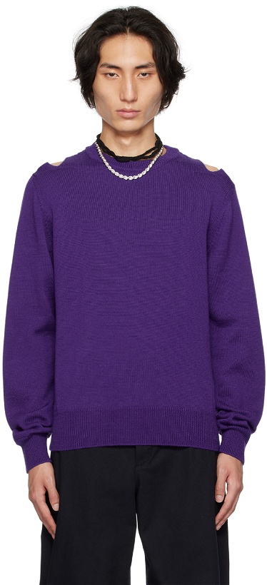 Photo: Jil Sander Purple Cutout Sweater