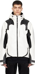 KUSIKOHC White & Black Paneled Faux-Leather Jacket