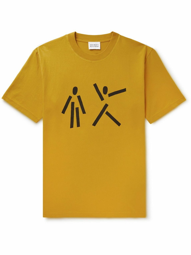 Photo: Norse Projects - Geoff McFetridge Johannes Dancing Men Organic Cotton-Jersey T-Shirt - Yellow