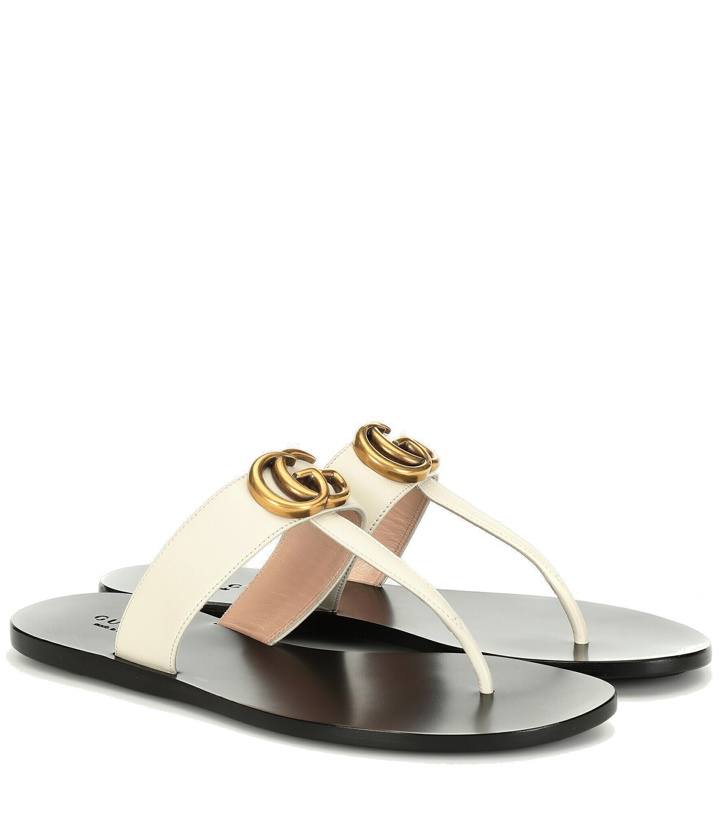 Photo: Gucci - Double G leather thong sandals