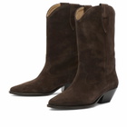 Isabel Marant Women's Duerto Suede Cowboy Boot in Chocolate
