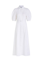 Gabriela Hearst Maude Darted Linen Midi Shirt Dress White