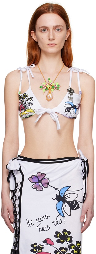 Photo: Chopova Lowena SSENSE Exclusive White Double Delight Mushroom Bikini Top