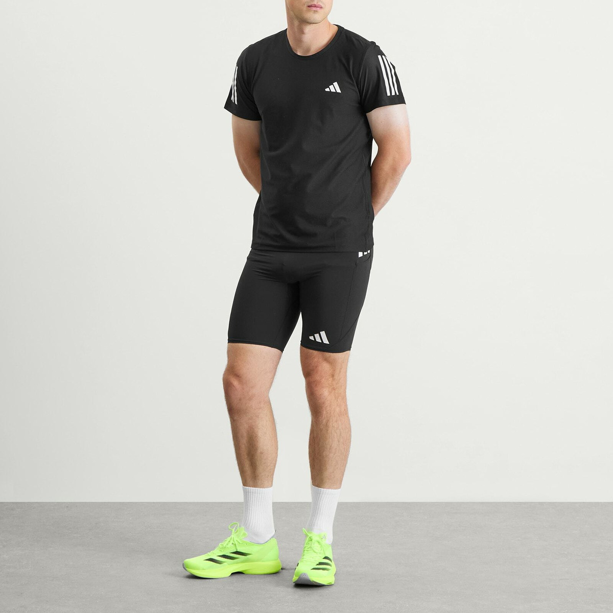 Adidas Men's Adizero Running Short Pocket Leggings in Black
