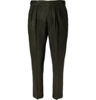 Massimo Alba - Slim-Fit Tapered Puppytooth Wool Trousers - Green