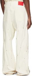 KUSIKOHC White Multi Rivet Burn Jeans