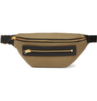 TOM FORD - Leather-Trimmed Canvas Belt Bag - Men - Army green