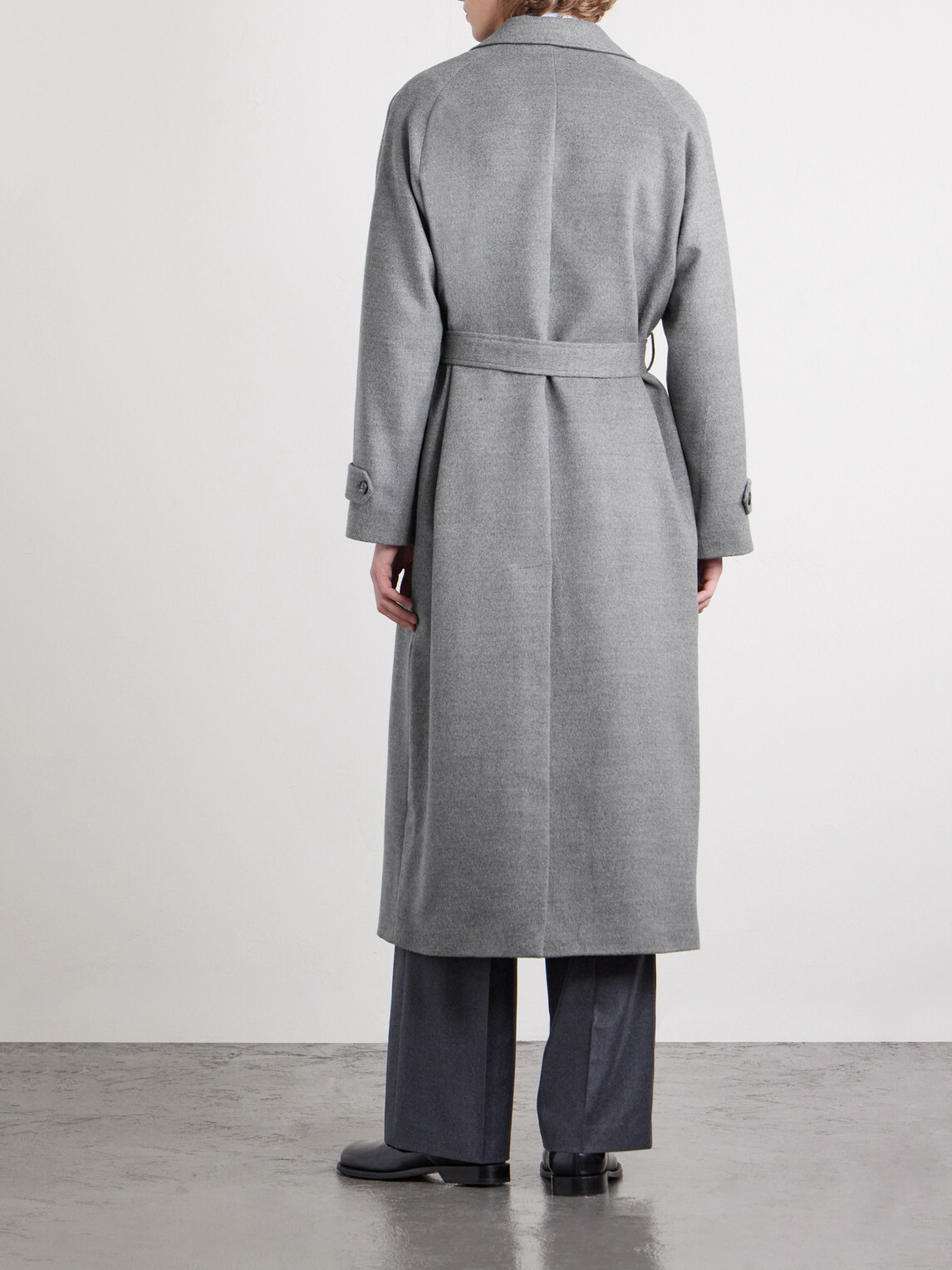Saman Amel - Belted Wool Overcoat - Gray