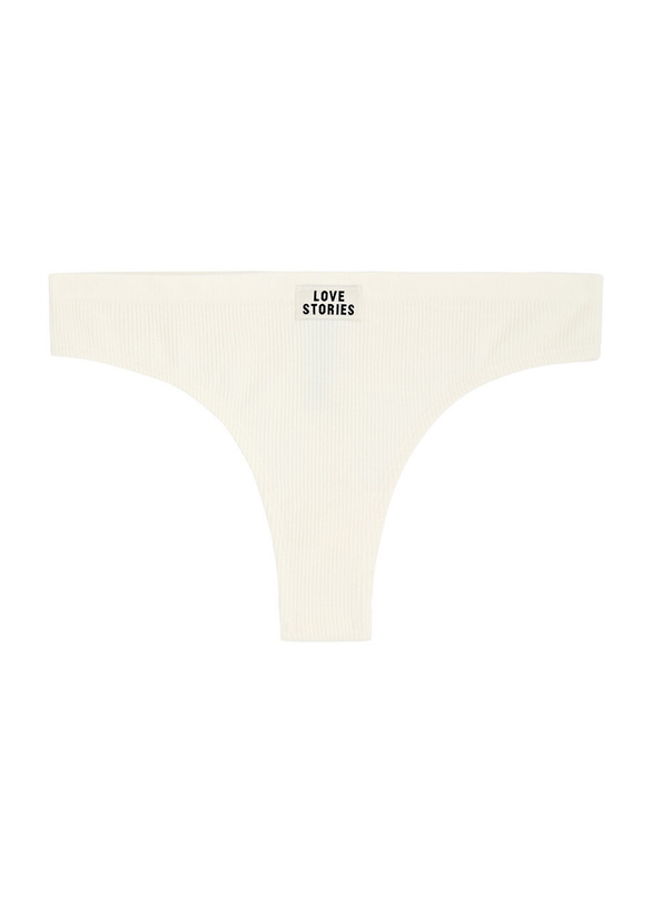 Photo: Love Stories Lima Ribbed Cotton-blend Thong Off White