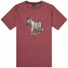 Paul Smith Men's Large Zebra Print T-Shirt in Purple