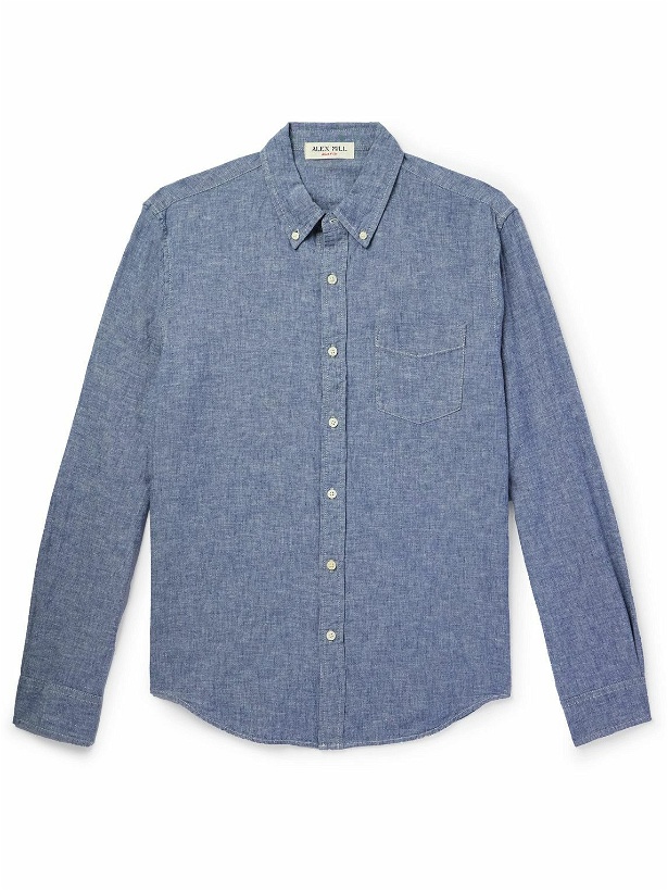 Photo: Alex Mill - Button-Down Collar Linen and Cotton-Blend Chambray Shirt - Blue